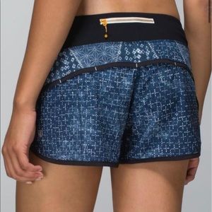 Lululemon shorts in navy blue pattern